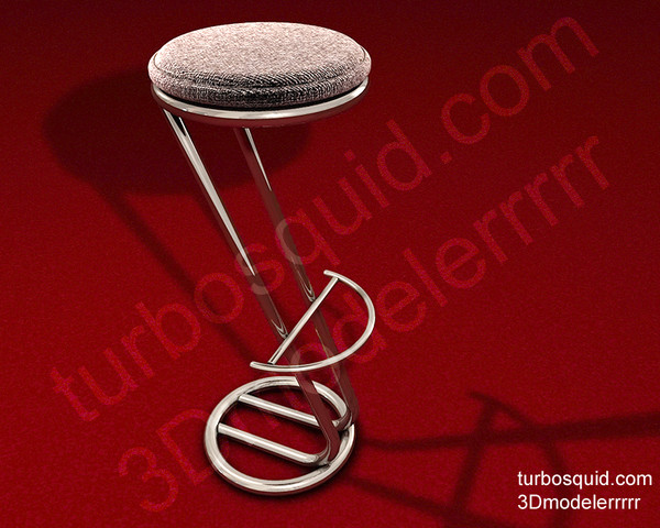 3ds max photorealistic padded stool - Photorealistic Padded Stool by 3Dmodelerrrrr